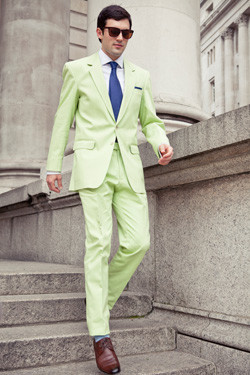 Bespoke summer suits: lime cotton by Henry Herbert